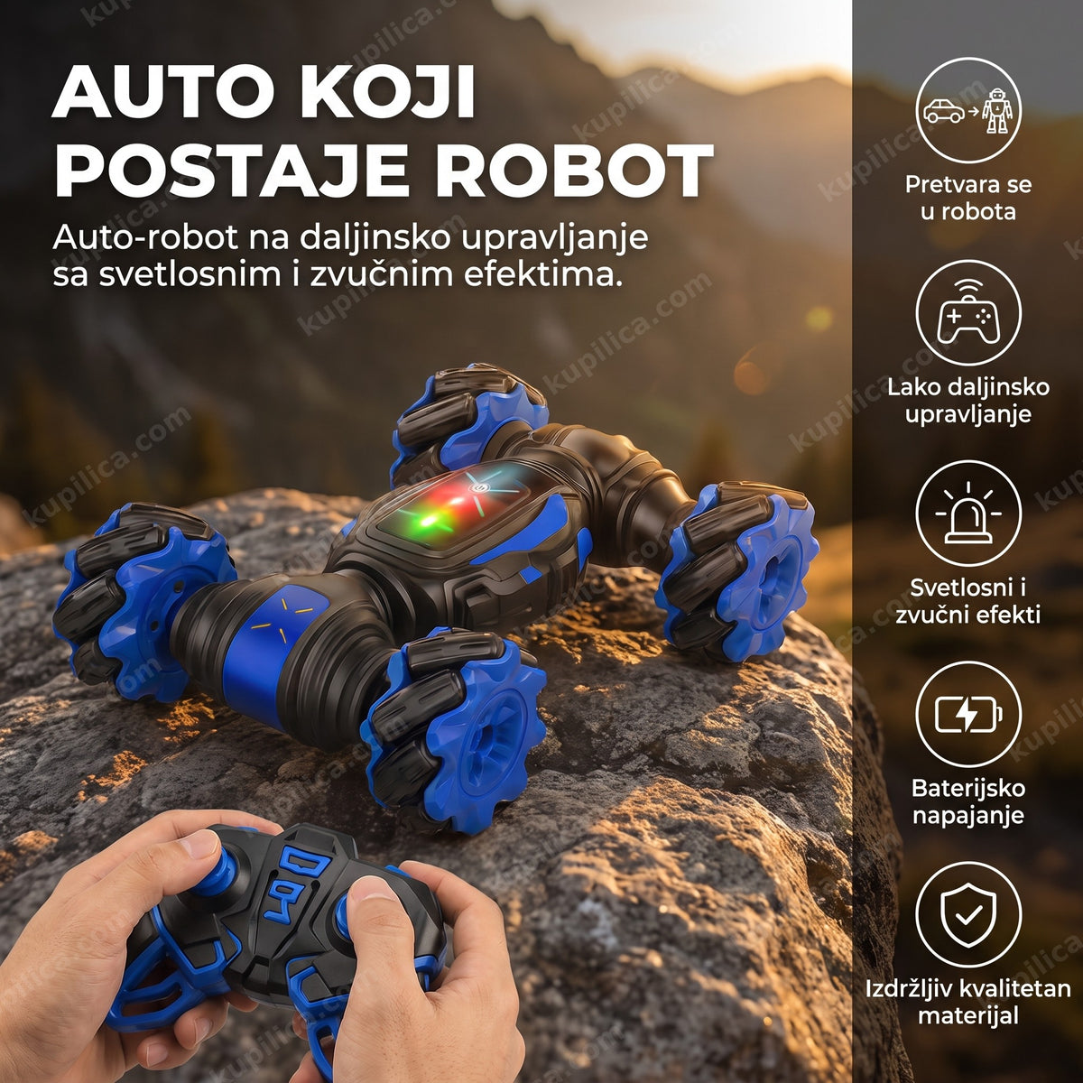 auto robot na daljinsko upravljanje sa led svetlima – benefiti proizvoda