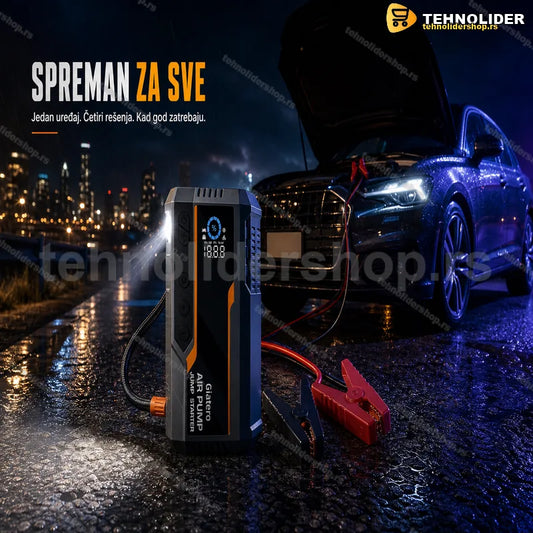 auto starter 4u1 sa kompresorom i LCD ekranom