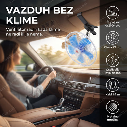 auto ventilator 12v sa štipaljkom — ventilator pričvršćen u automobilu leti, benefiti proizvoda
