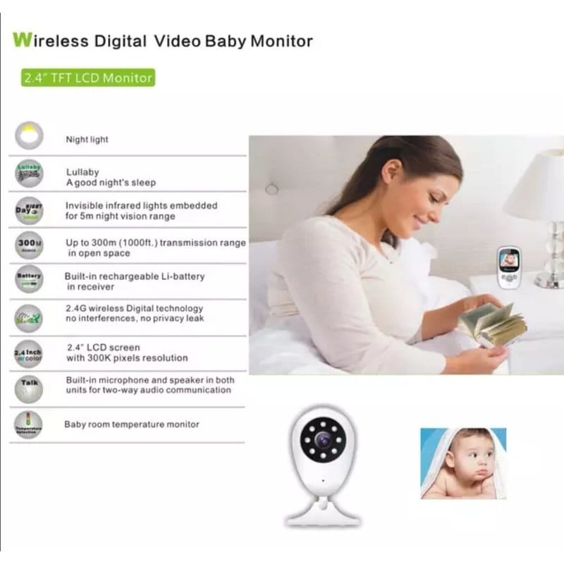 baby monitor sa ekranom i senzorom temperature — detalj 4
