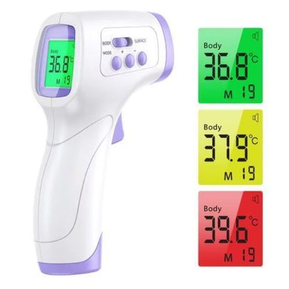 beskontaktni toplomer CK-T1501 — beli infracrveni toplomer za čelo sa LCD ekranom