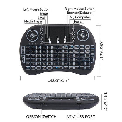 bežična mini tastatura sa RGB osvetljenjem — detalj 7