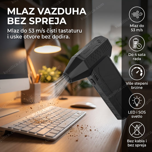 bežični duvač prašine čisti tastaturu na radnom stolu, benefiti proizvoda