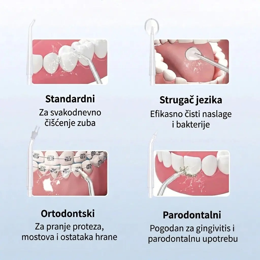bežični irigator za zube sa 4 nastavka — detalj 2