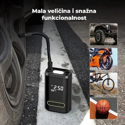 bežični kompresor za auto gume sa dvostrukom baterijom — detalj 3