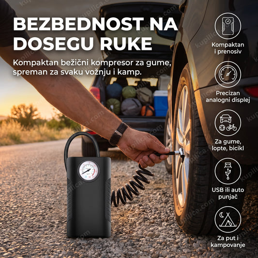 bežični mini kompresor za naduvavanje guma pored automobila, benefiti proizvoda