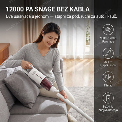 bežični 2u1 usisivač 9000-12000 Pa čisti kauč u dnevnoj sobi, benefiti proizvoda