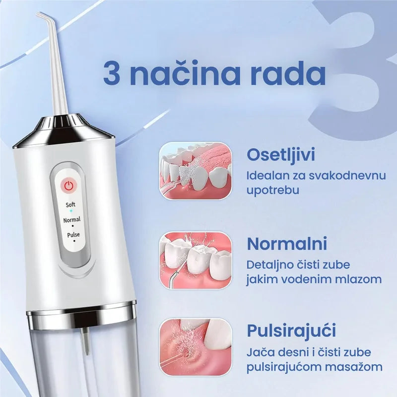 bežični tuš za zube sa 5 nastavaka — detalj 1