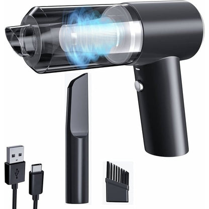 bežični usisivač za auto 4u1 sa nastavkom za pukotine, četkicom i USB kablom za punjenje