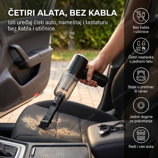 bežični usisivač za auto 4u1 čisti sedište automobila, benefiti proizvoda