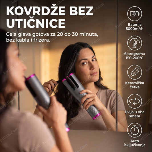 bežični rotirajući uvijač za kosu curlqueen u kupatilu, benefiti proizvoda