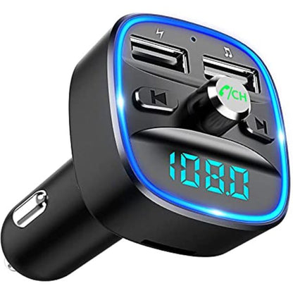 Bluetooth FM transmiter FM-A23 sa dva USB porta, okruglim dugmetom za pozive i displejom na 108.0 MHz