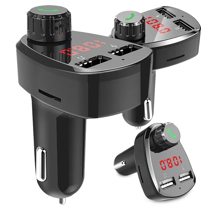 Bočni pogled na FM transmiter G13 sa dva USB porta i slotom za microSD karticu
