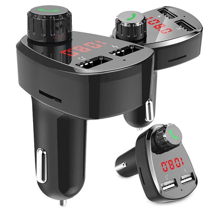 Bočni pogled na FM transmiter G13 sa dva USB porta i slotom za microSD karticu
