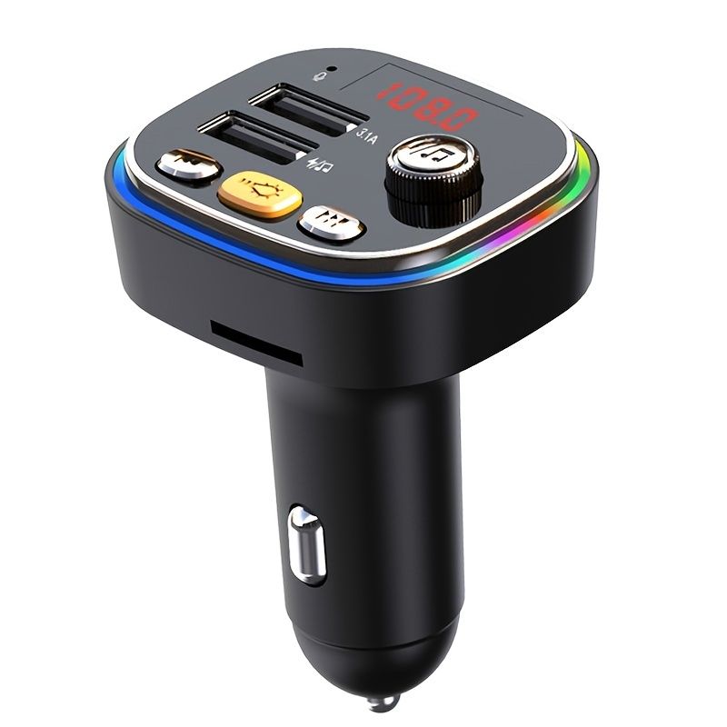 bluetooth fm transmiter uključen u upaljač auta sa osvetljenim tasterima