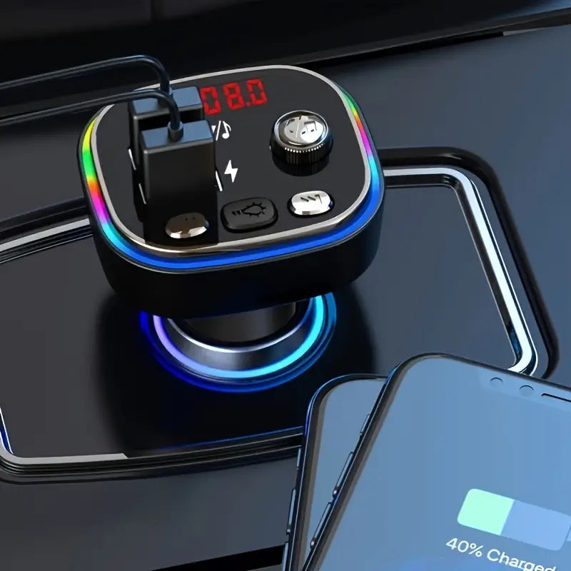 fm transmiter za auto C20 RGB — RGB osvetljenje tastera noću
