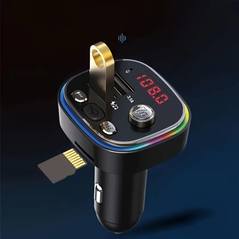 fm transmiter za auto C20 RGB — bočni pogled sa USB portovima