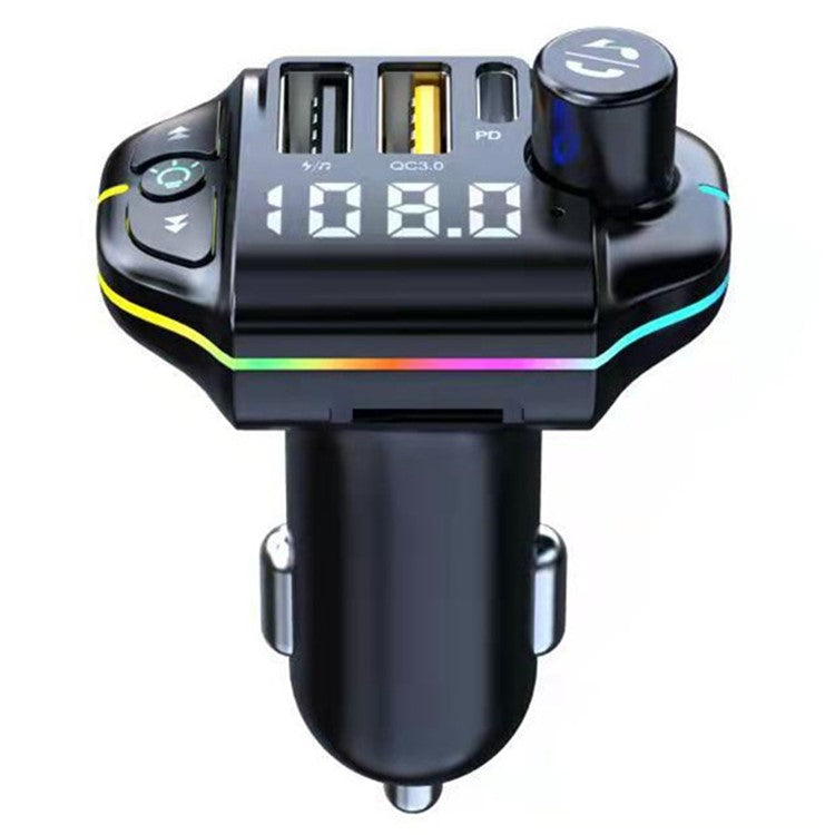 FM transmiter ZTB-A10 — prikaz portova Type-C i dva USB-A