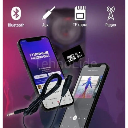 prikaz Bluetooth, AUX, TF kartice i radija uz telefone i mikro SD karticu od 8GB