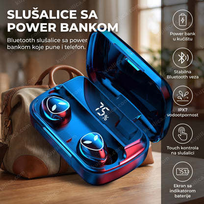 Bluetooth slušalice sa kutijom za punjenje na putnoj torbi, benefiti proizvoda