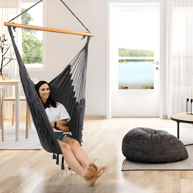 boho viseća ljuljaška sa jastucima — pregled