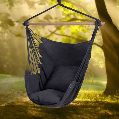 boho viseća ljuljaška sa jastucima — detalj 2