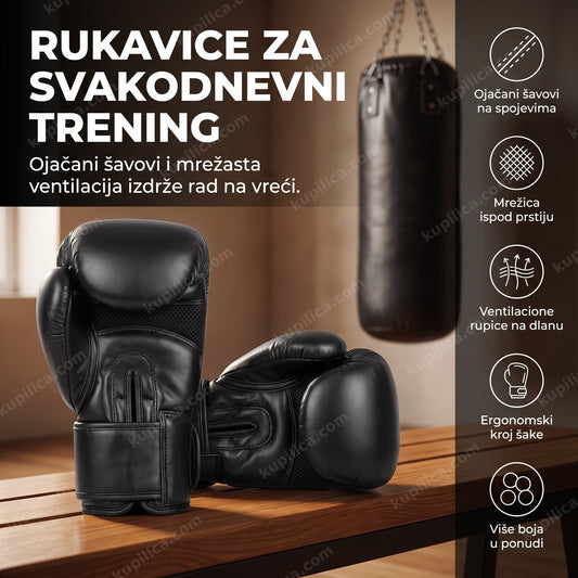 bokserske rukavice za trening na klupi u kućnoj teretani