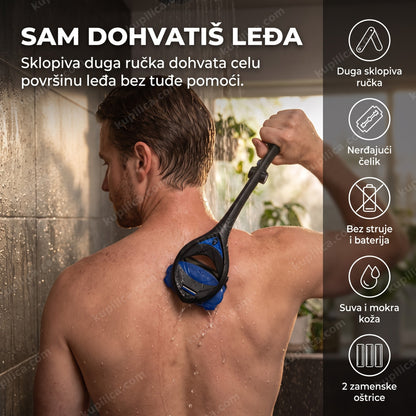 brijač za leđa sa dugom ručkom u upotrebi pod tušem, benefiti proizvoda