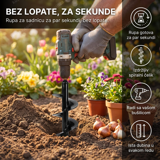 burgija za zemlju za sadnju cveća na bušilici u bašti, benefiti proizvoda