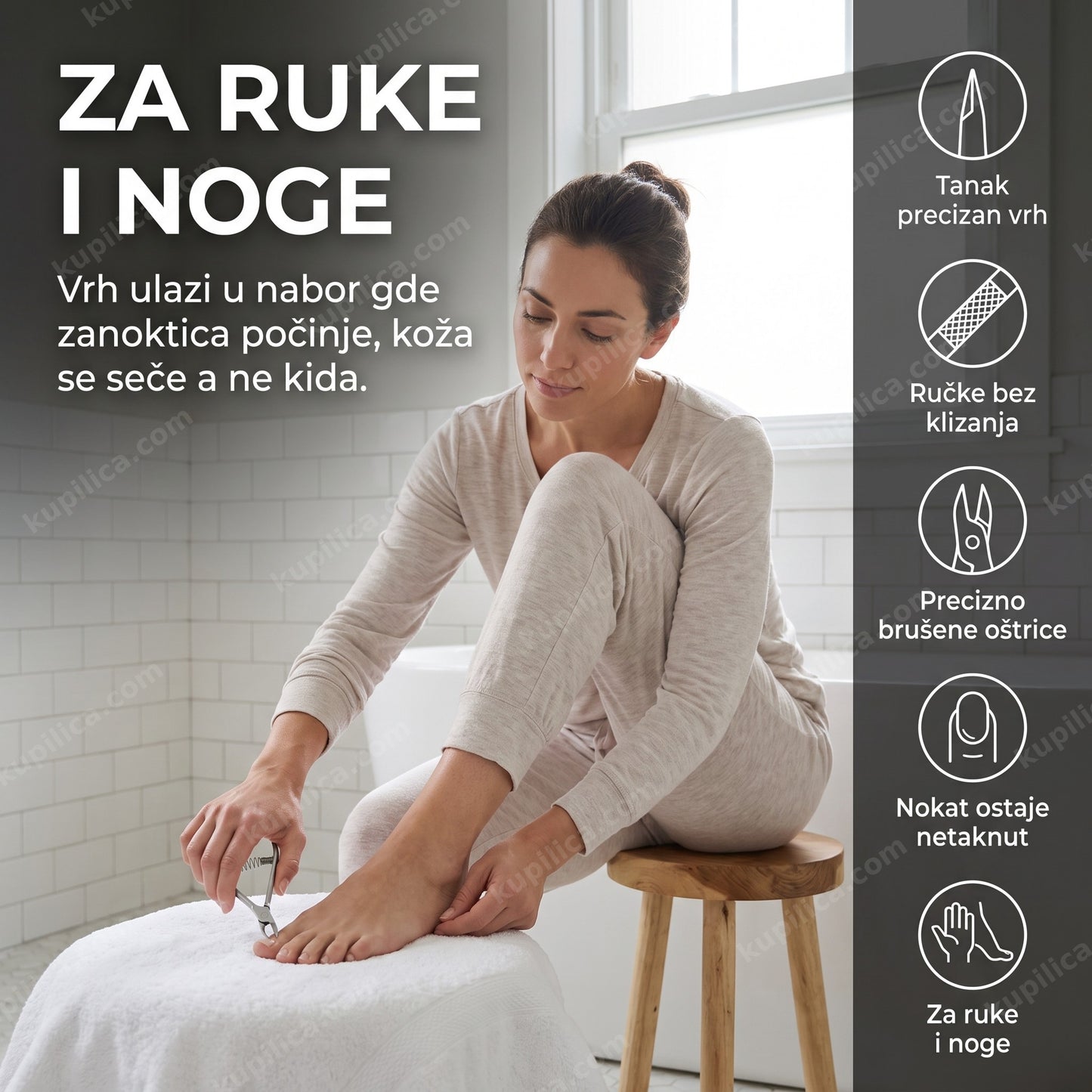 cangle za manikir i pedikir — žena radi pedikir kod kuće, benefiti proizvoda