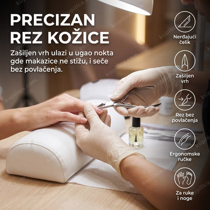 Profesionalne cangle za zanoktice od nerđajućeg čelika sa ergonomskim ručkama