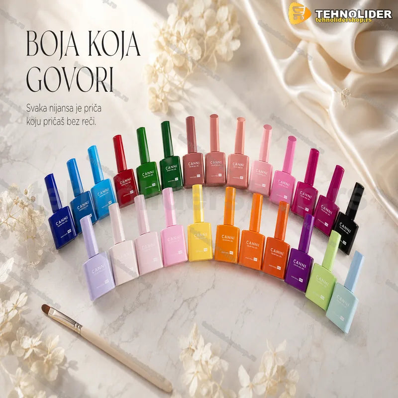 CANNI CC1 gel lakovi set — 30 bočica raspoređenih po bojama