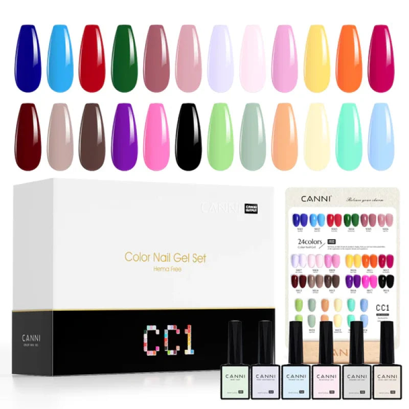 CANNI CC1 gel lak set raspoređen za manikir tretman