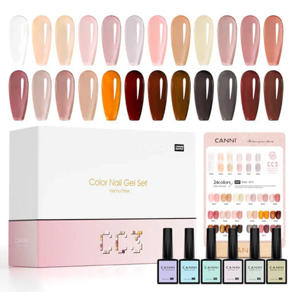 Paleta boja CANNI CC3 gel lak seta od bež do tamnih tonova