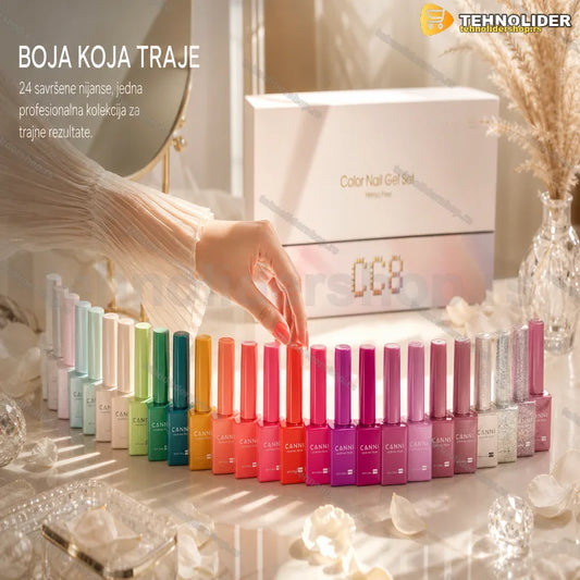 CANNI CC8 gel lak set — 30 bočica raspoređenih u kutiji