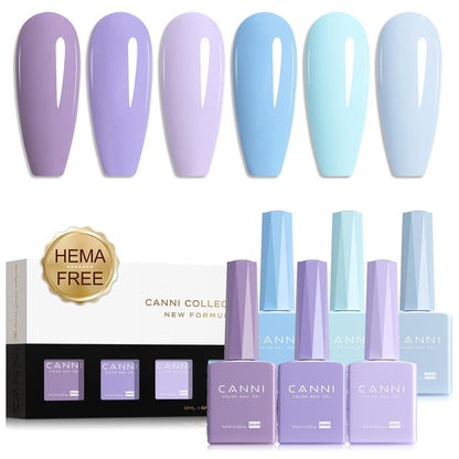 CANNI gel lak set 2340 — šest bočica pastelnih nijansi