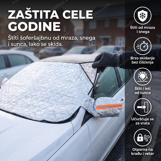 zaštitna cerada za šoferšajbnu na automobilu zimi, benefiti proizvoda