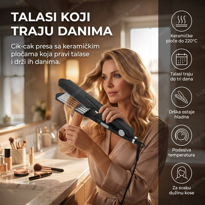 cik cak presa za kosu u upotrebi u elegantnom kupatilu, benefiti proizvoda
