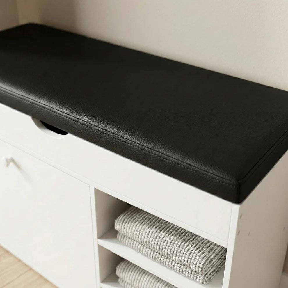 cipelarnik sa tapaciranim sedištem beli — detalj 2