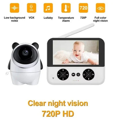 baby monitor kamera i ekran sa ikonicama noćnog vida, alarma i uspavanke