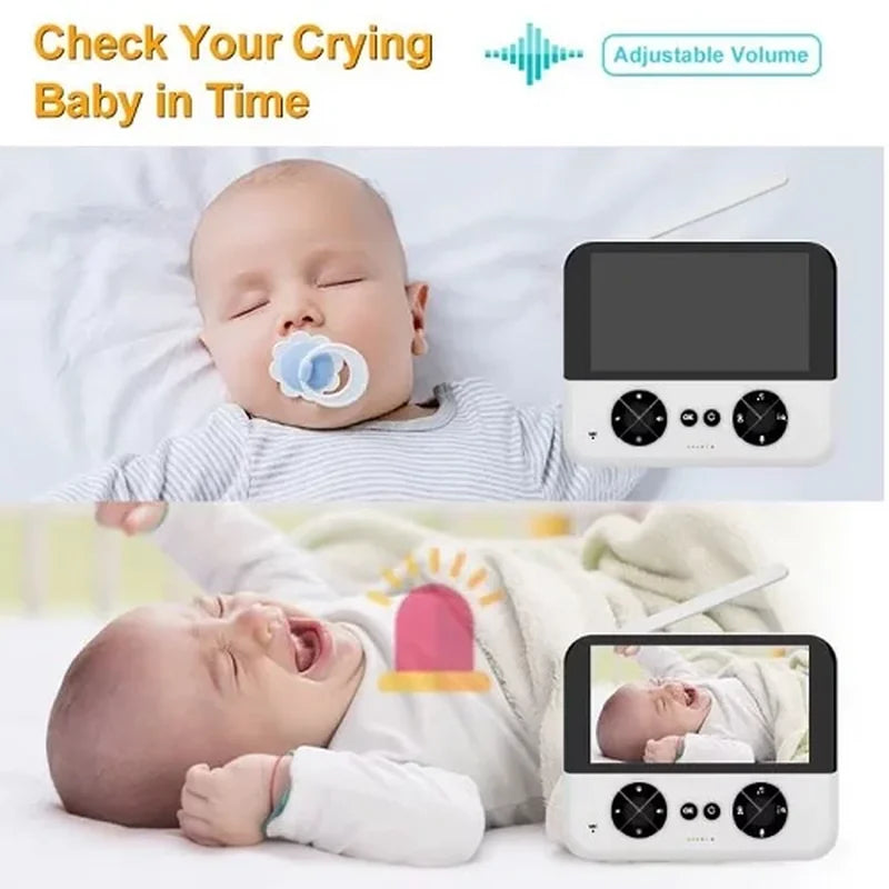 Danmini baby monitor prikazuje bebu sa cuclom i drugu bebu koja plače