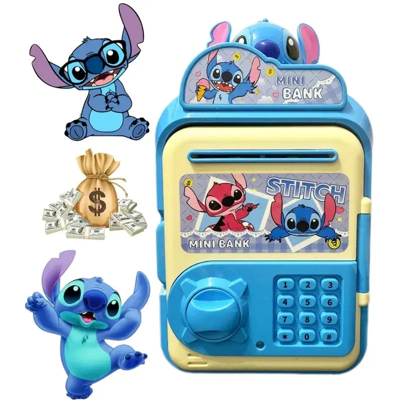 dečija sef kasica Stitch sa elektronskom bravom i ilustracijama likova Stitch