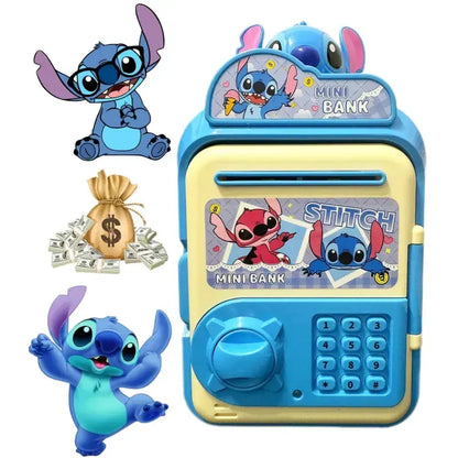 dečija sef kasica Stitch sa elektronskom bravom i ilustracijama likova Stitch