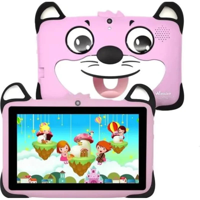 dečiji tablet K-717 roze sa gumenom zaštitnom maskom u obliku lisice