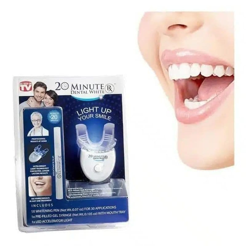 Dental White pakovanje za bele zube za 20 minuta sa prikazom osmeha