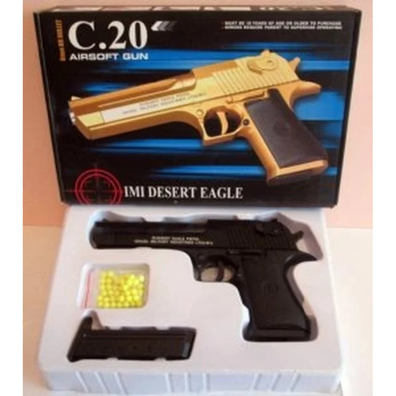 airsoft pištolj Desert Eagle metalni sa dodatnim šaržerom i kuglicama u kutiji