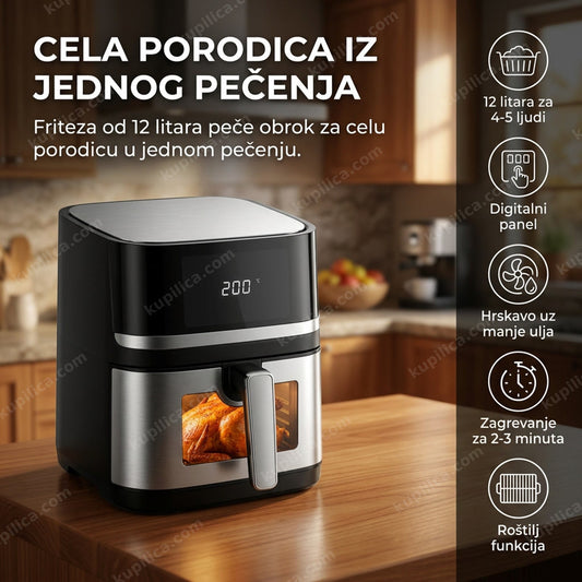 Digitalna friteza na vruć vazduh sa prozorom i celim piletom, benefiti proizvoda