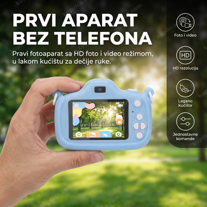 Plava digitalna kamera za decu sa HD foto i video režimom