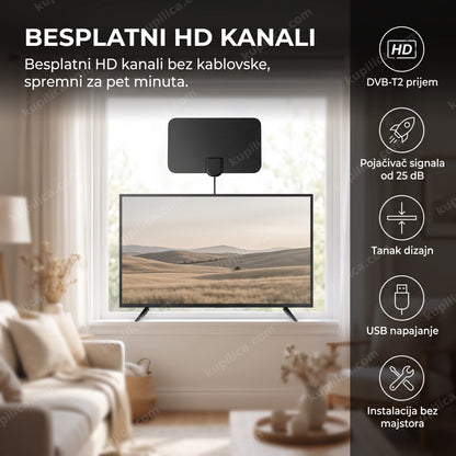 digitalna sobna antena na prozoru iznad televizora, benefiti proizvoda