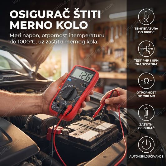 digitalni multimetar vc9205n meri napon auto akumulatora u haubi vozila, benefiti proizvoda